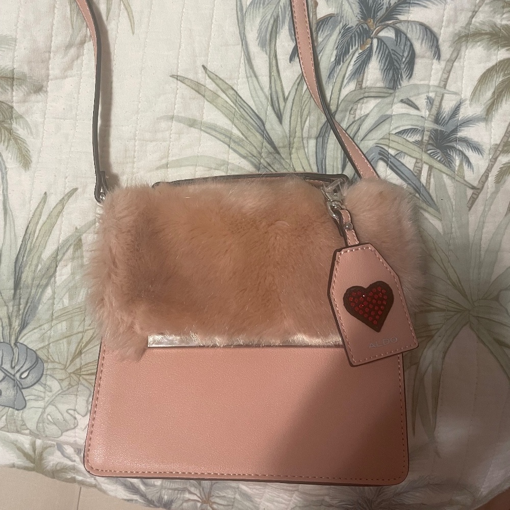 ASOS fuzzy pink bag